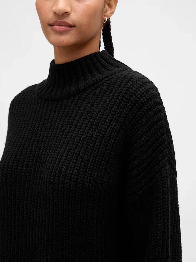Jerséu mini de punto con cuello alto oversize