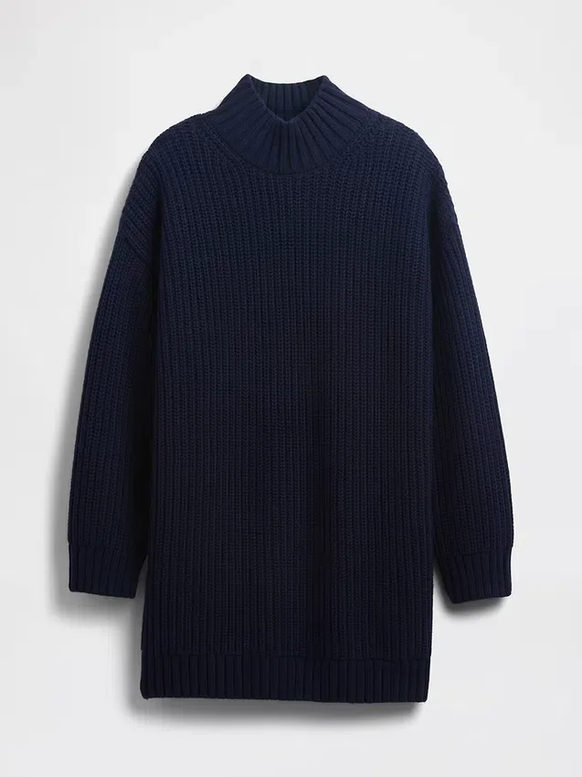 Jerséu mini de punto con cuello alto oversize
