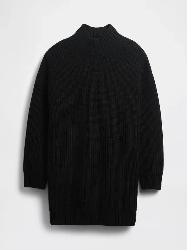 Jerséu mini de punto con cuello alto oversize