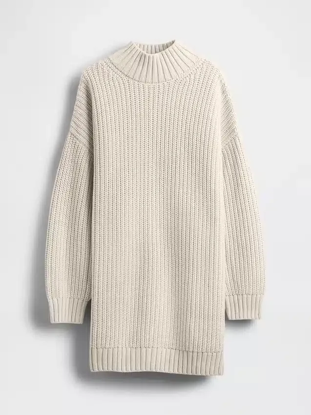 Jerséu mini de punto con cuello alto oversize