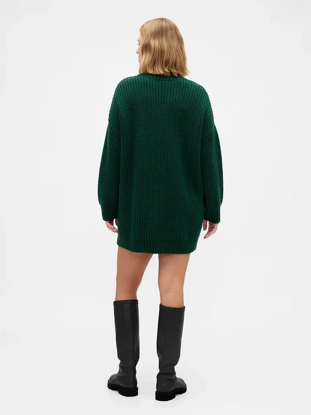 Jerséu mini de punto con cuello alto oversize