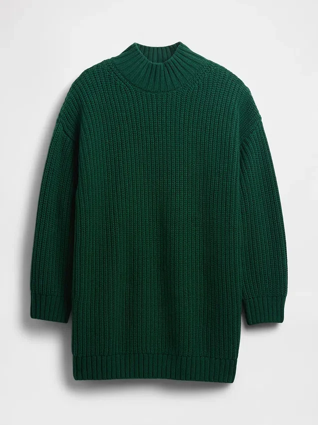 Jerséu mini de punto con cuello alto oversize