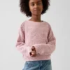Jerséu oversize con estampado para niño, de punto de ganchillo