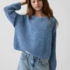 Jerséu oversize con estampado para niño, de punto de ganchillo
