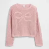 Jerséu oversize con estampado para niño, de punto de ganchillo