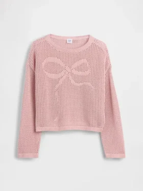 Jerséu oversize con estampado para niño, de punto de ganchillo