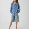Jerséu oversize con estampado para niño, de punto de ganchillo