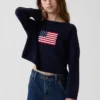 Jerséu oversize de ganchillo para niño con motivos «Americana»