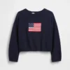 Jerséu oversize de ganchillo para niño con motivos «Americana»
