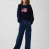 Jerséu oversize de ganchillo para niño con motivos «Americana»