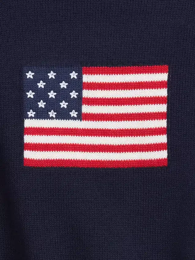 Jerséu oversize de ganchillo para niño con motivos «Americana»