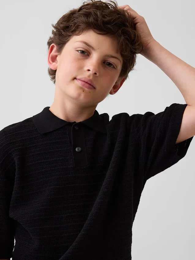 Jerséu polo holgado para niño