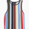 Jerséu sin mangas de punto de algodón 100 % a rayas con cuello halter