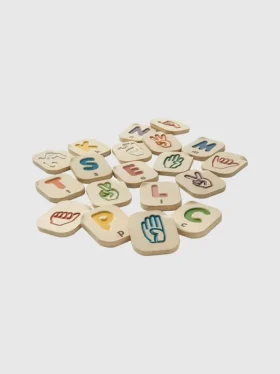 Juego de aprendizaje del alfabeto con signos de la lengua de signos