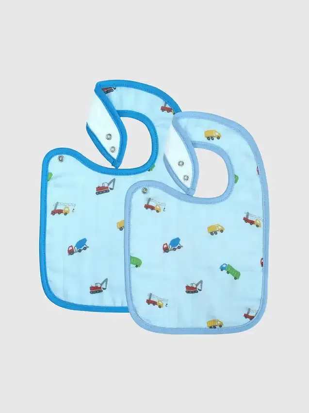 Juego de baberos de bambú «Little Trucks»