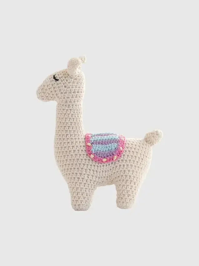 Juguete de llama hecho a ganchillo
