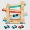 Juguete de madera con rampa para coches de carreras para niños pequeños