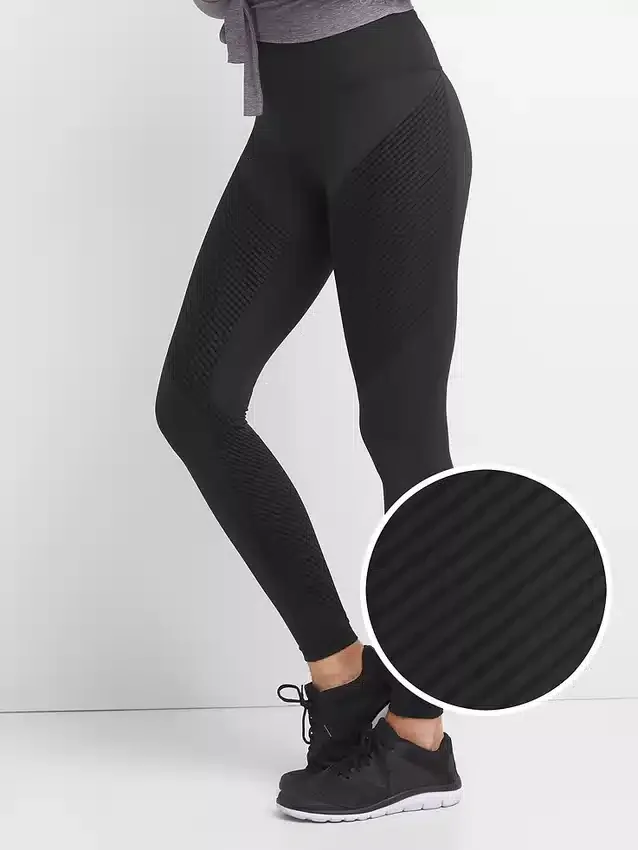 Leggings GapFit de talle alto con rayas texturizadas y compresión Sculpt