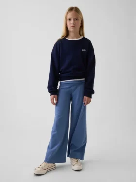 Leggings infantiles de pierna ancha con vuelta