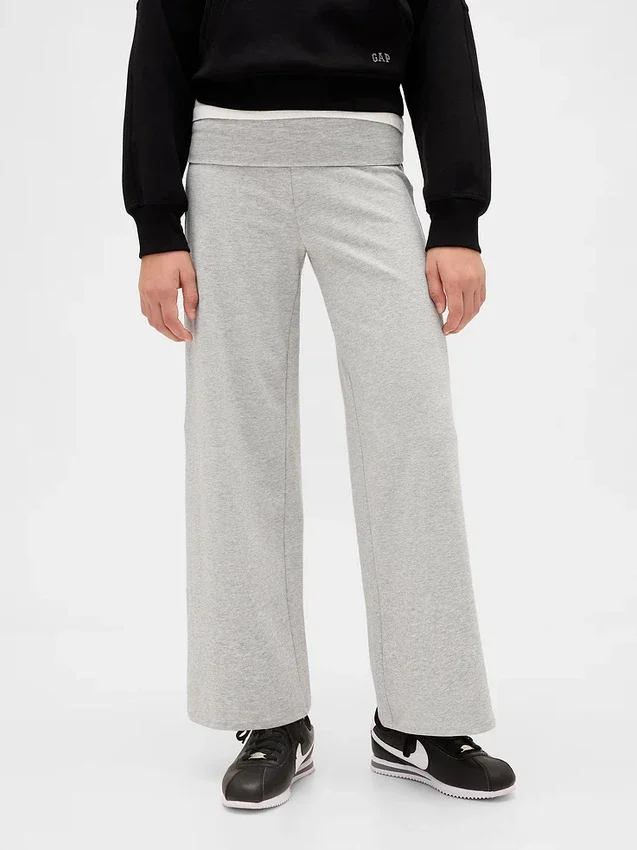 Leggings infantiles de pierna ancha con vuelta