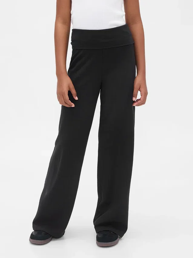 Leggings infantiles de pierna ancha con vuelta