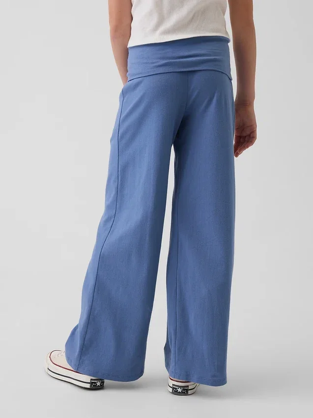 Leggings infantiles de pierna ancha con vuelta