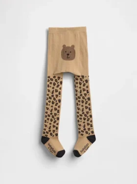 Medias con estampado de oso y leopardo para bebés y niños