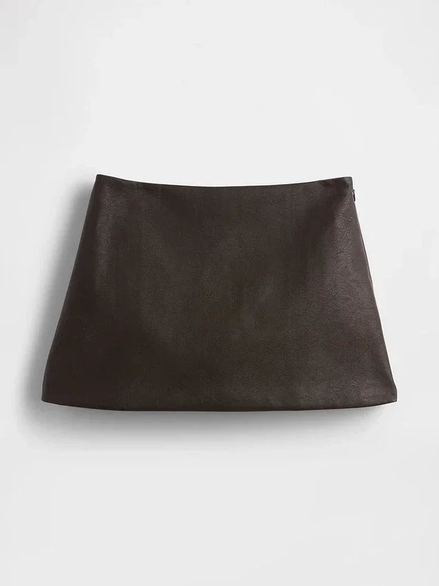 Minifalda-pantalón de cuero vegano