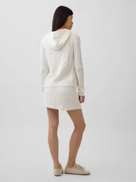 Minifalda-pantalón de punto trenzado 100 % algodón