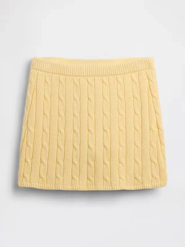 Minifalda-pantalón de punto trenzado 100 % algodón