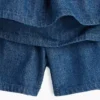 Minifalda-pantalón infantil de denim con fruncidos