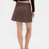 Minifalda-pantalón plisada de mezcla de lana