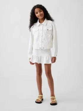 Minifalda vaquera con volantes para niña
