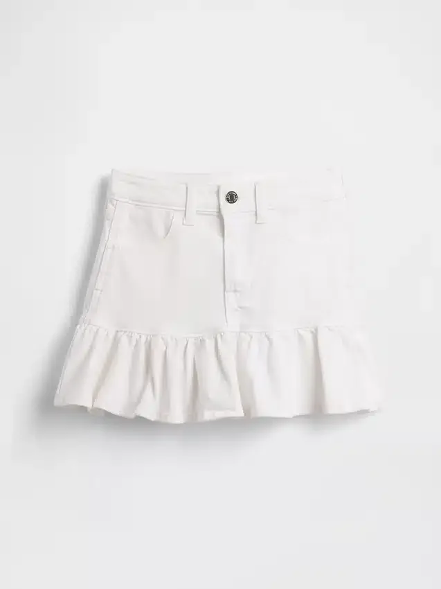 Minifalda vaquera con volantes para niña