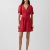 Minivestido camisero ajustado de mezcla de lino