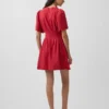 Minivestido camisero ajustado de mezcla de lino