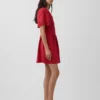 Minivestido camisero ajustado de mezcla de lino