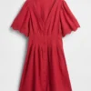 Minivestido camisero ajustado de mezcla de lino