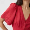 Minivestido camisero ajustado de mezcla de lino