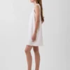 Minivestido con canesú de ganchillo de mezcla de lino