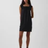 Minivestido con canesú de ganchillo en mezcla de lino