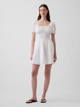 Minivestido con cintura fruncida