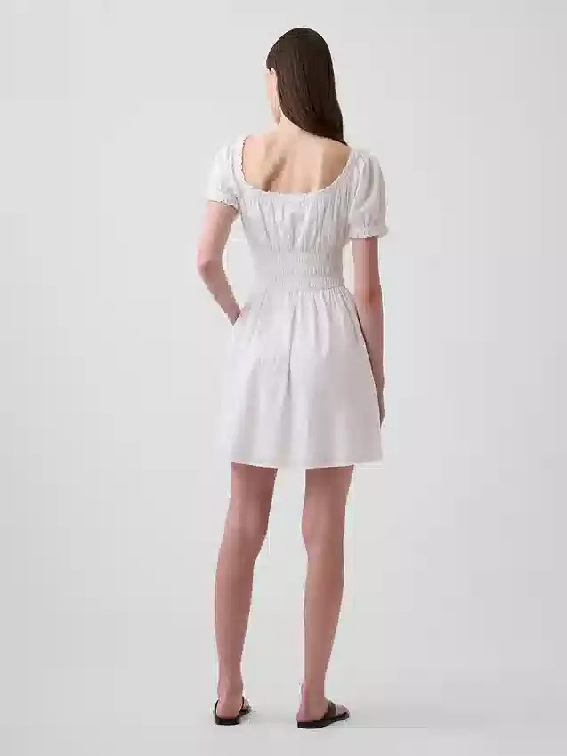 Minivestido con cintura fruncida