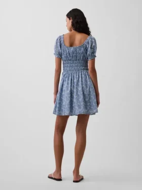 Minivestido con cintura fruncida
