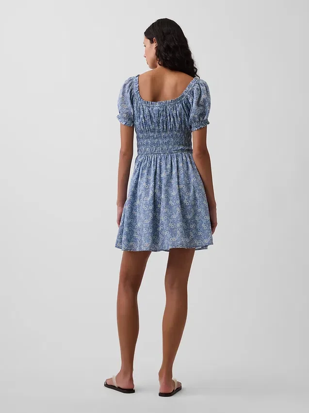 Minivestido con cintura fruncida