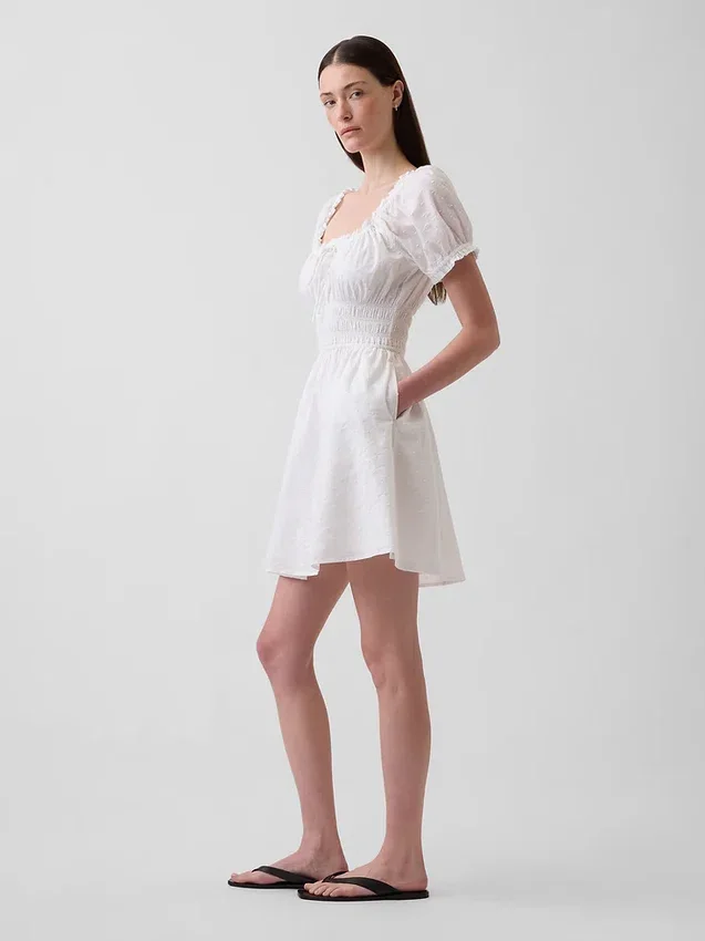 Minivestido con cintura fruncida
