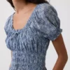 Minivestido con cintura fruncida