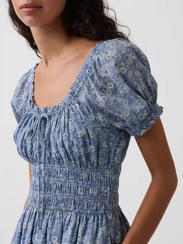 Minivestido con cintura fruncida
