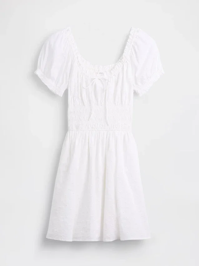 Minivestido con cintura fruncida
