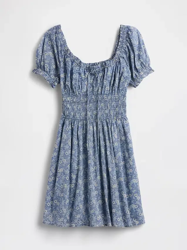 Minivestido con cintura fruncida